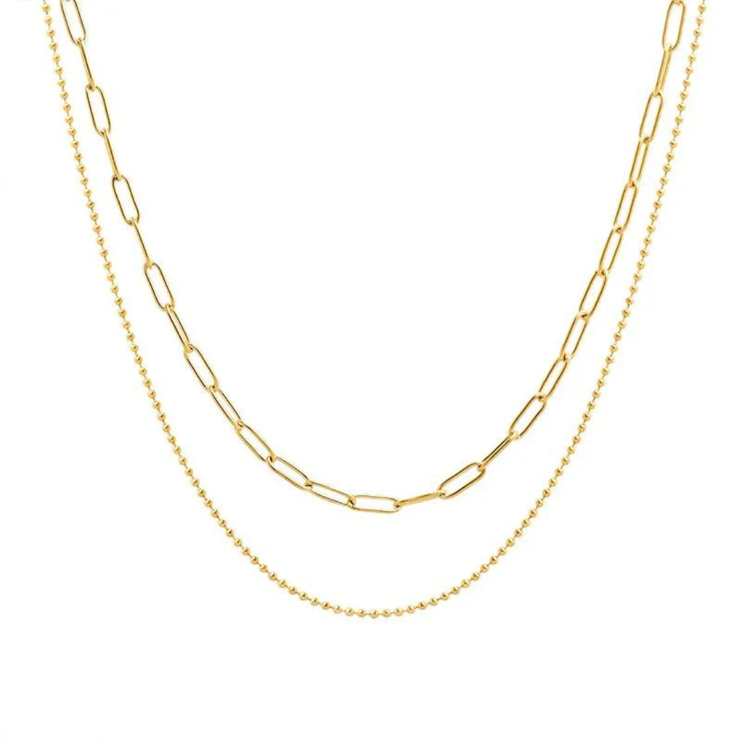 Paperclip Double Chain Layered Necklace – Acqua Diem