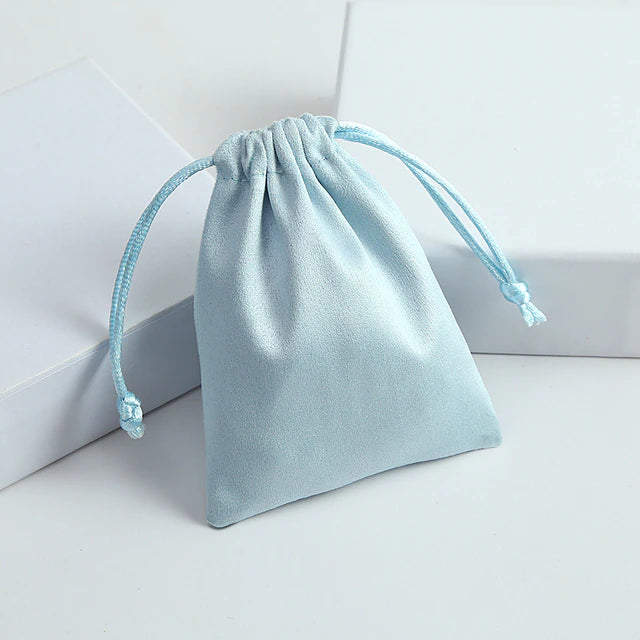 pretty pale blue drawstring gift bag