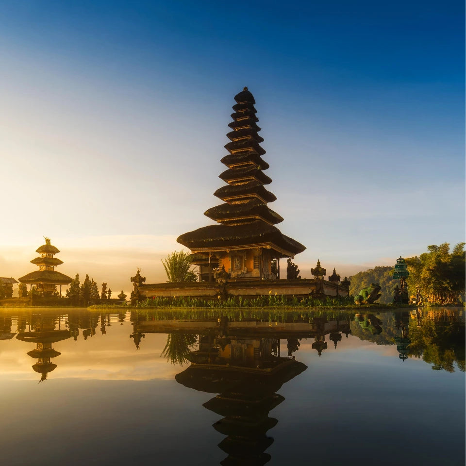 photo of bali pagoda at dawn