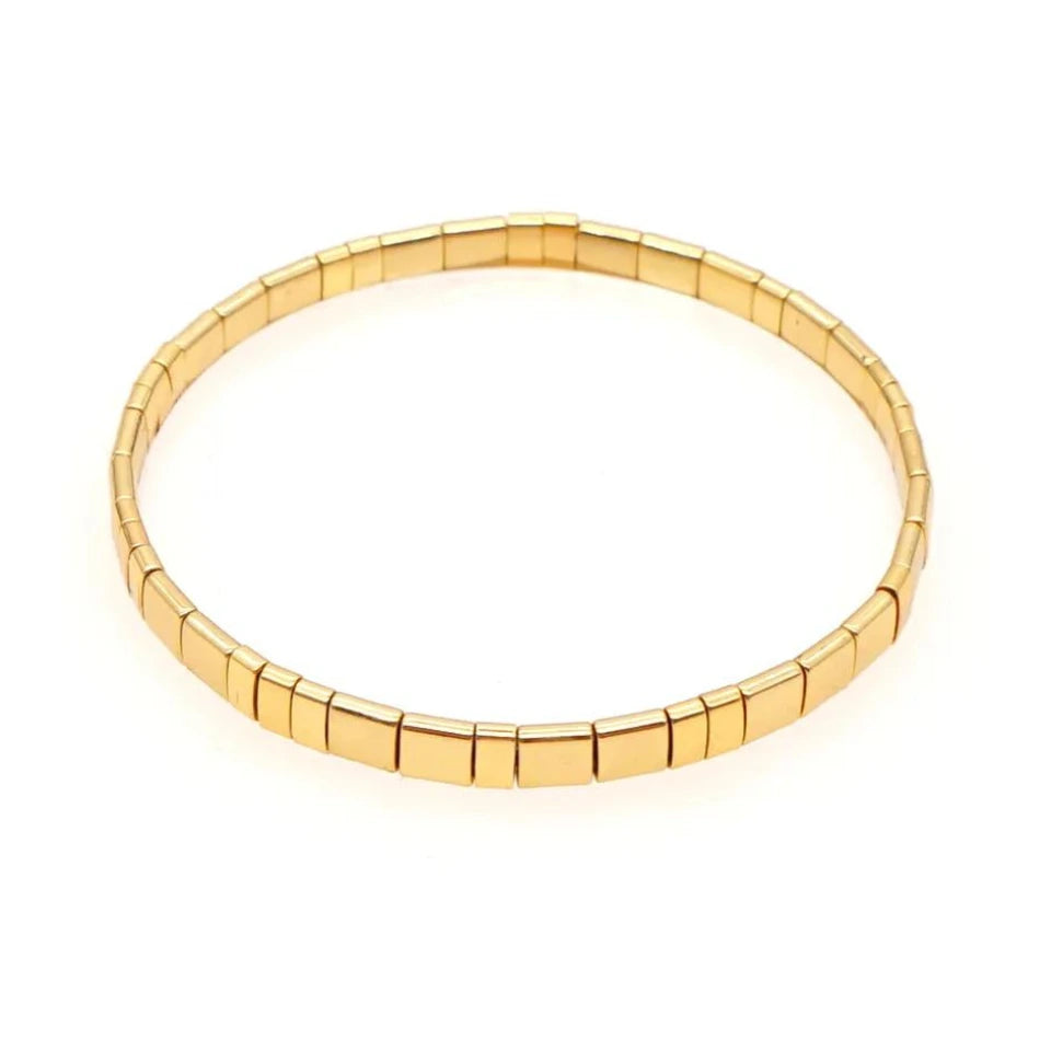 gold tila bracelet