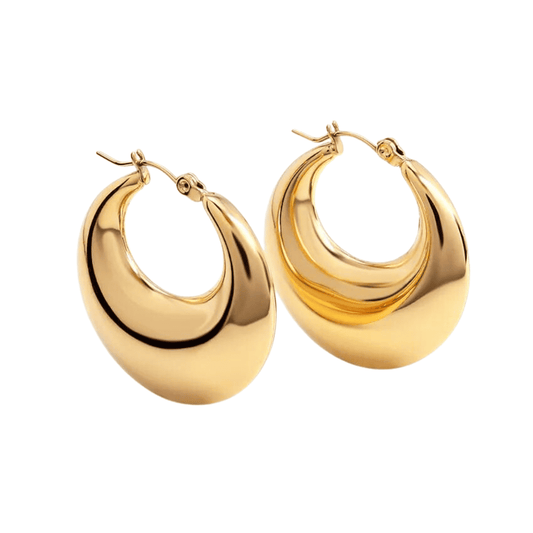 Halo Gold Hoops, chunky gold hoop earrings