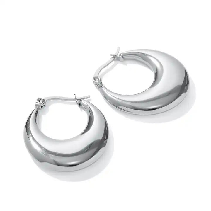 Halo Hoop Silver Earrings