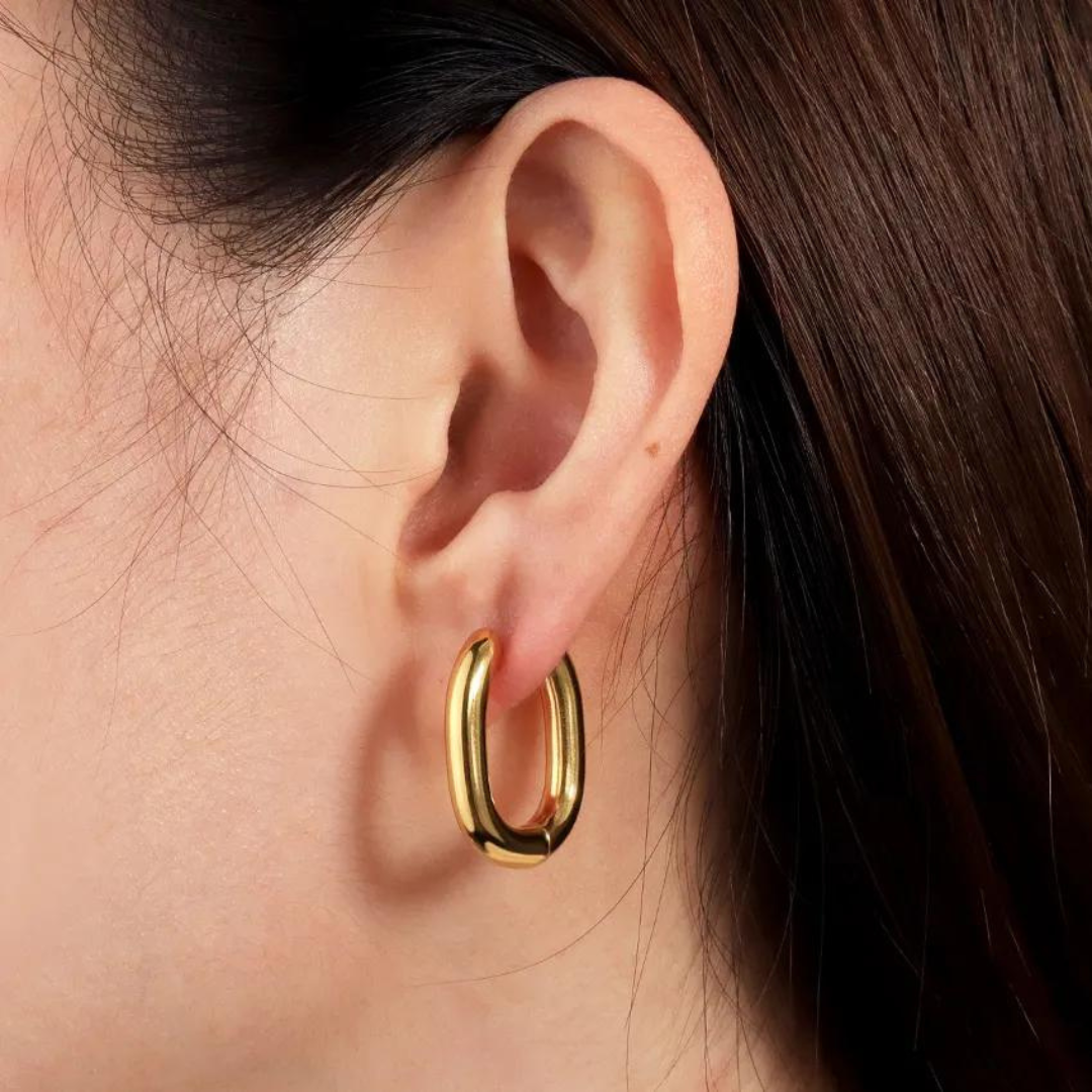 Link Gold or Silver Hoop Earrings