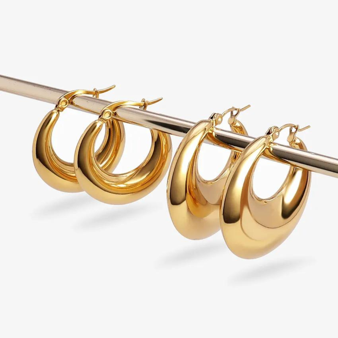 Halo Hoop Gold Earrings