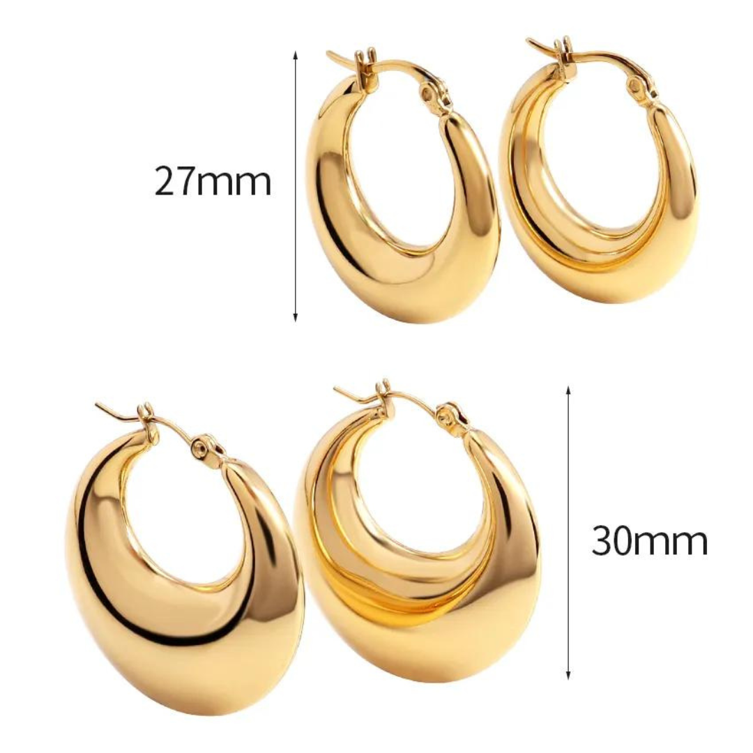 Halo Hoop Gold Earrings