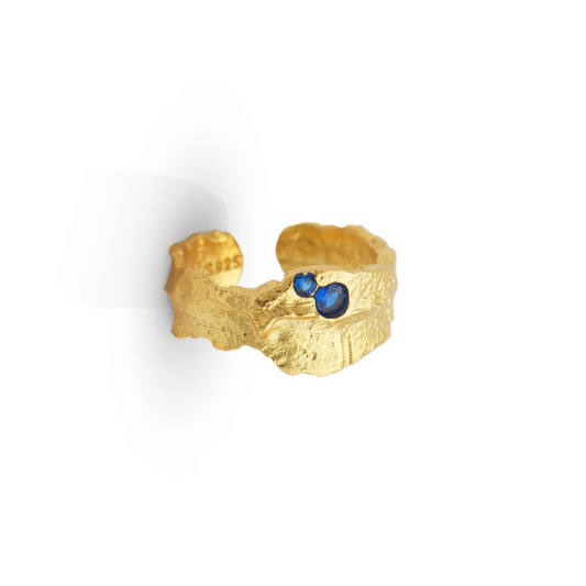 Stellar Sapphire Gold Crush Ring