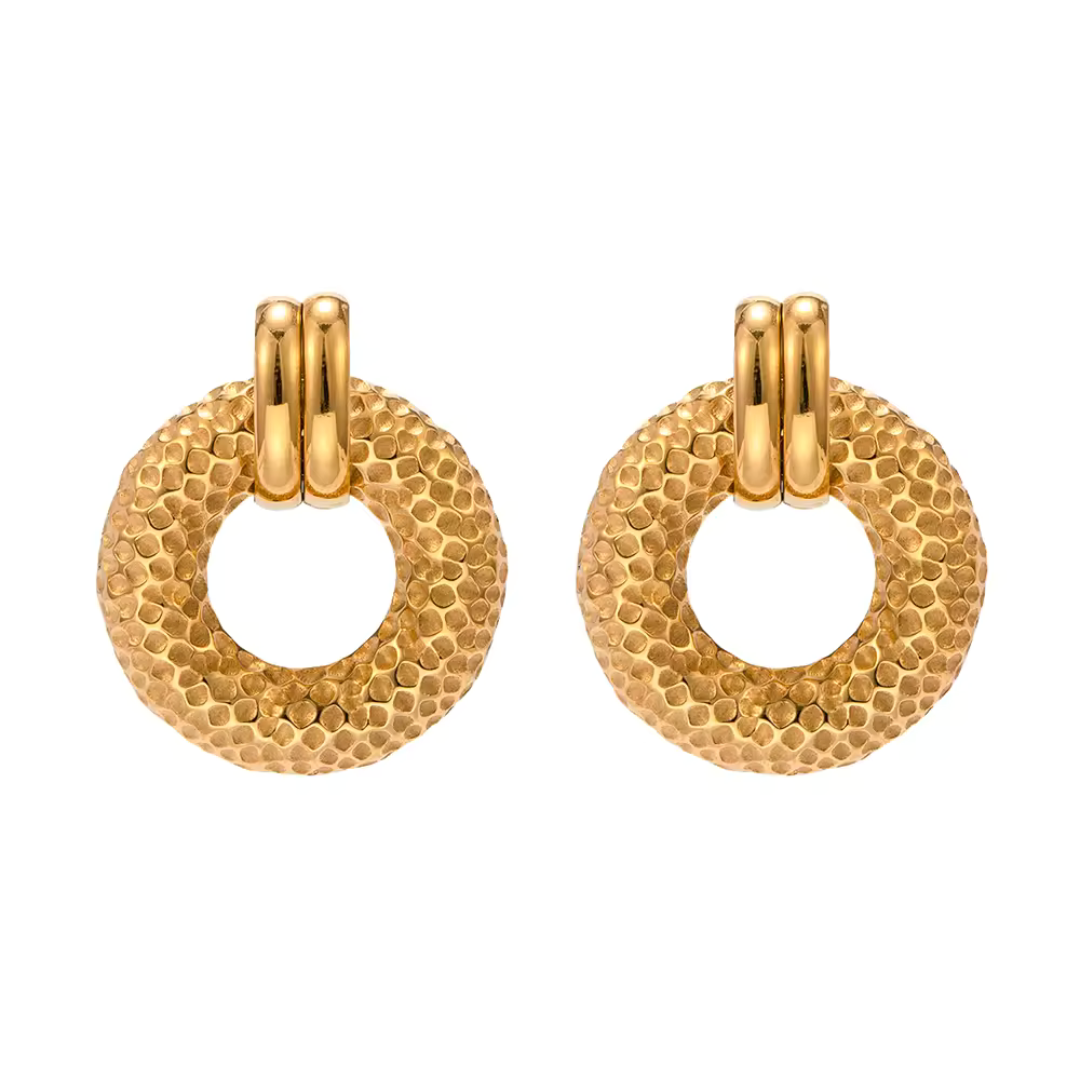 Solara Gold Textured Earrings