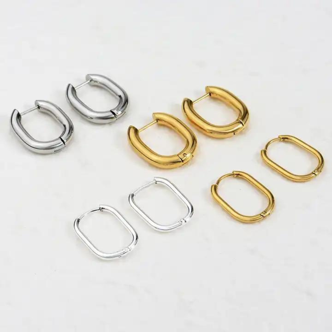 Link Gold or Silver Hoop Earrings